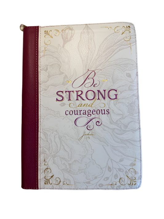 Be Strong & Courageous Zippered Notebook