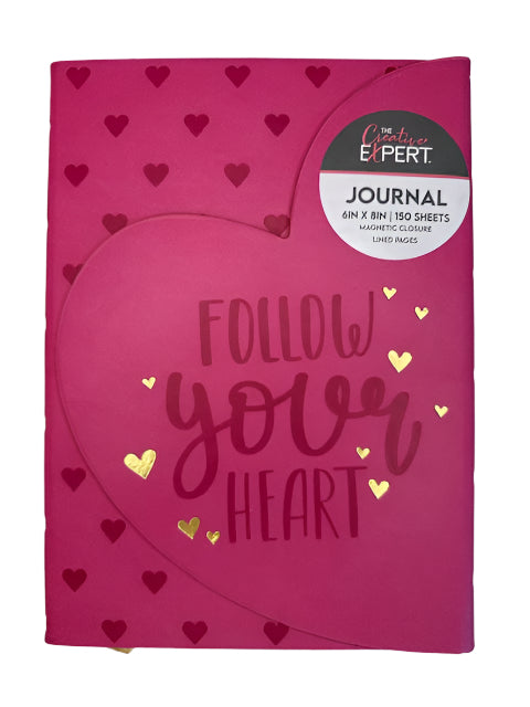 Follow your Heart Fuchsia Hearts Notebook