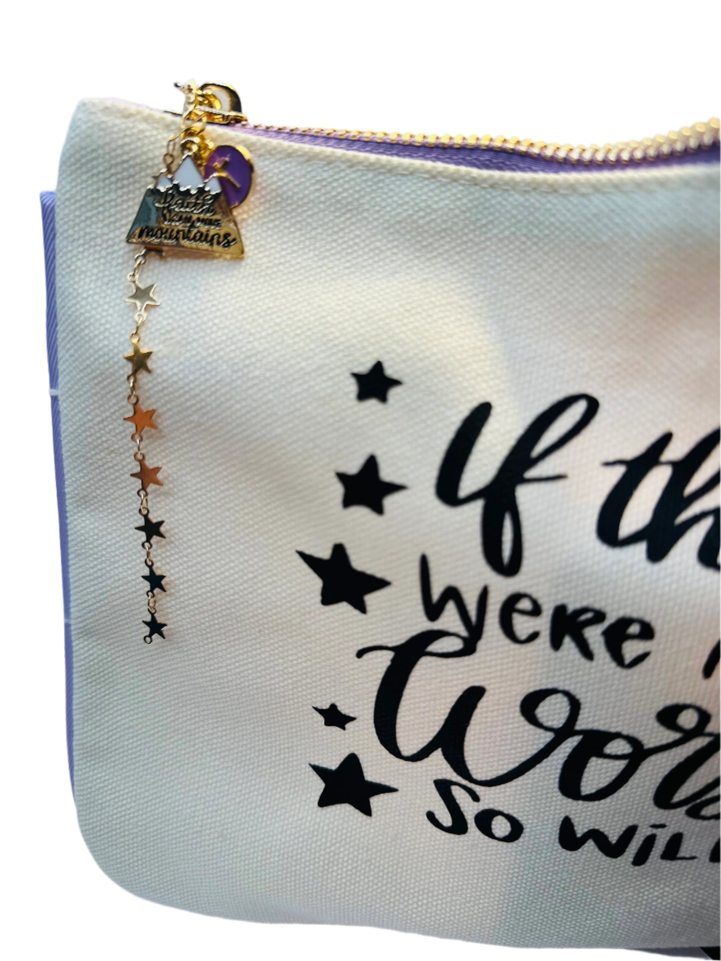 Purple "So Will I" Canvas Pencil Bag