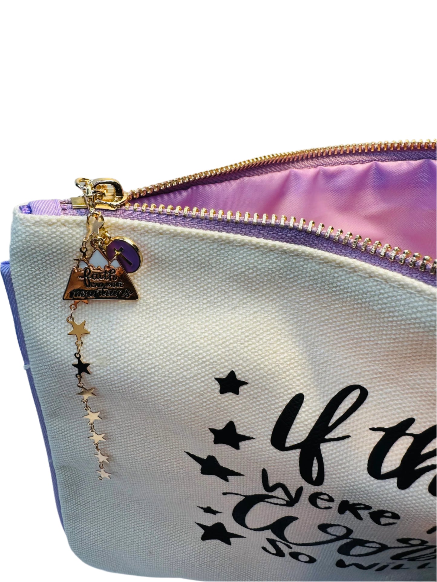 Purple "So Will I" Canvas Pencil Bag