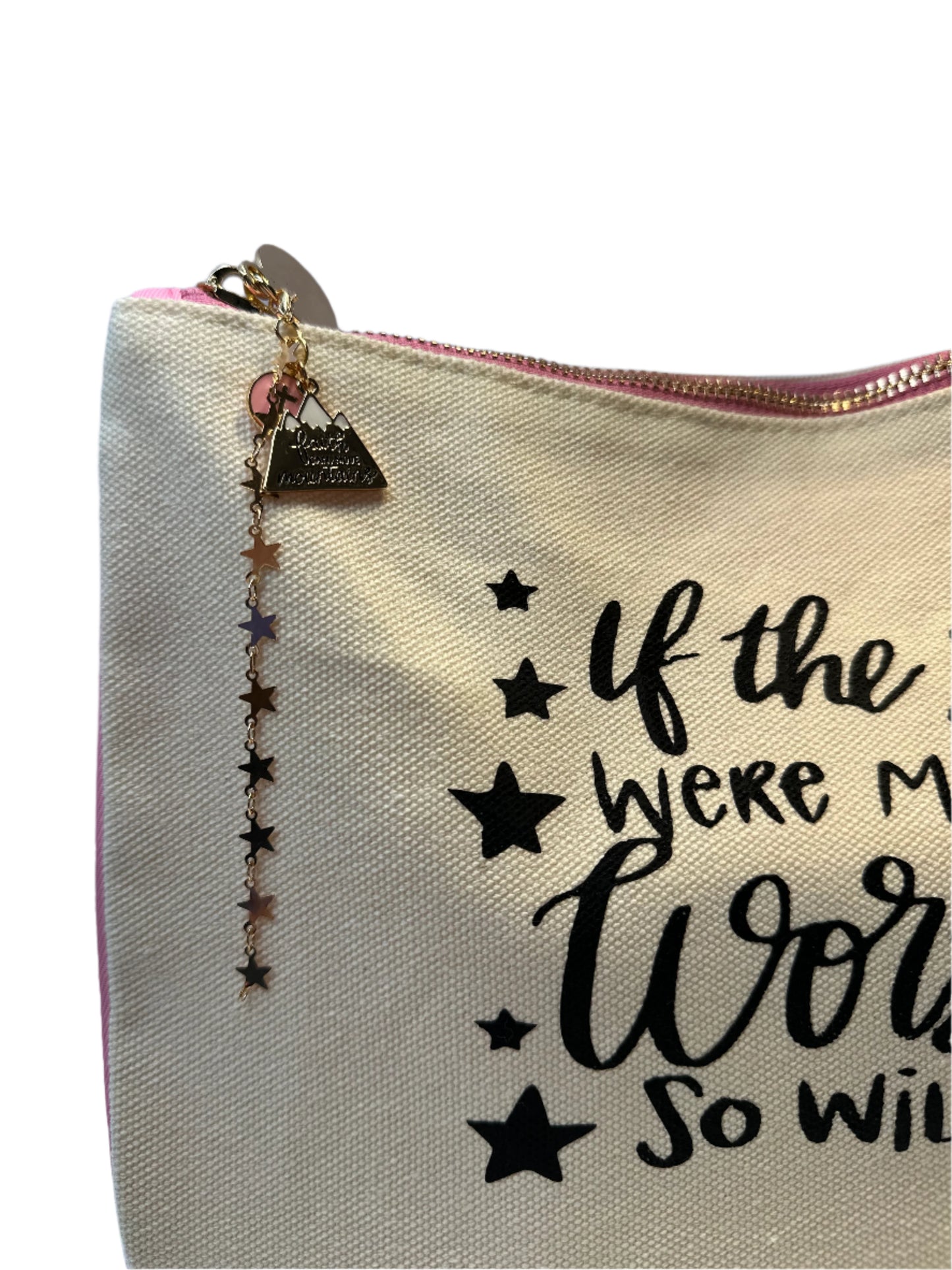 Pink "So Will I" Canvas Pencil Bag