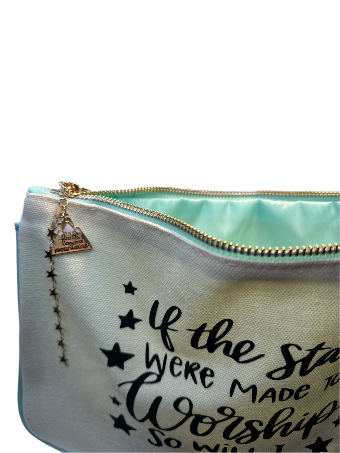 Mint "So Will I" Canvas Pencil Bag