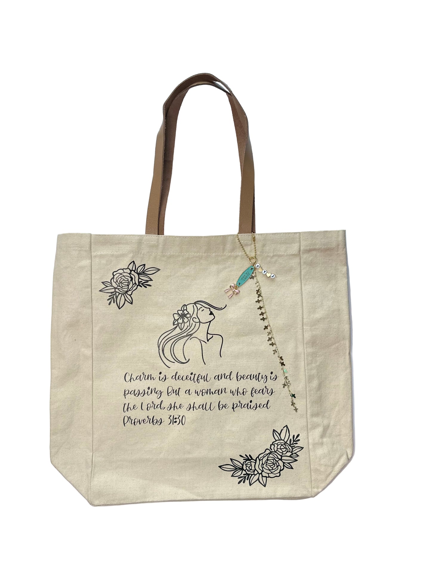 Proverbs 31:30 Woman Tote Bag