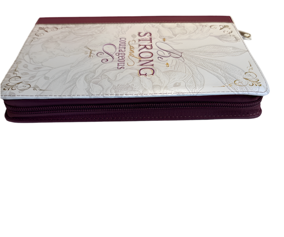 Be Strong & Courageous Zippered Notebook