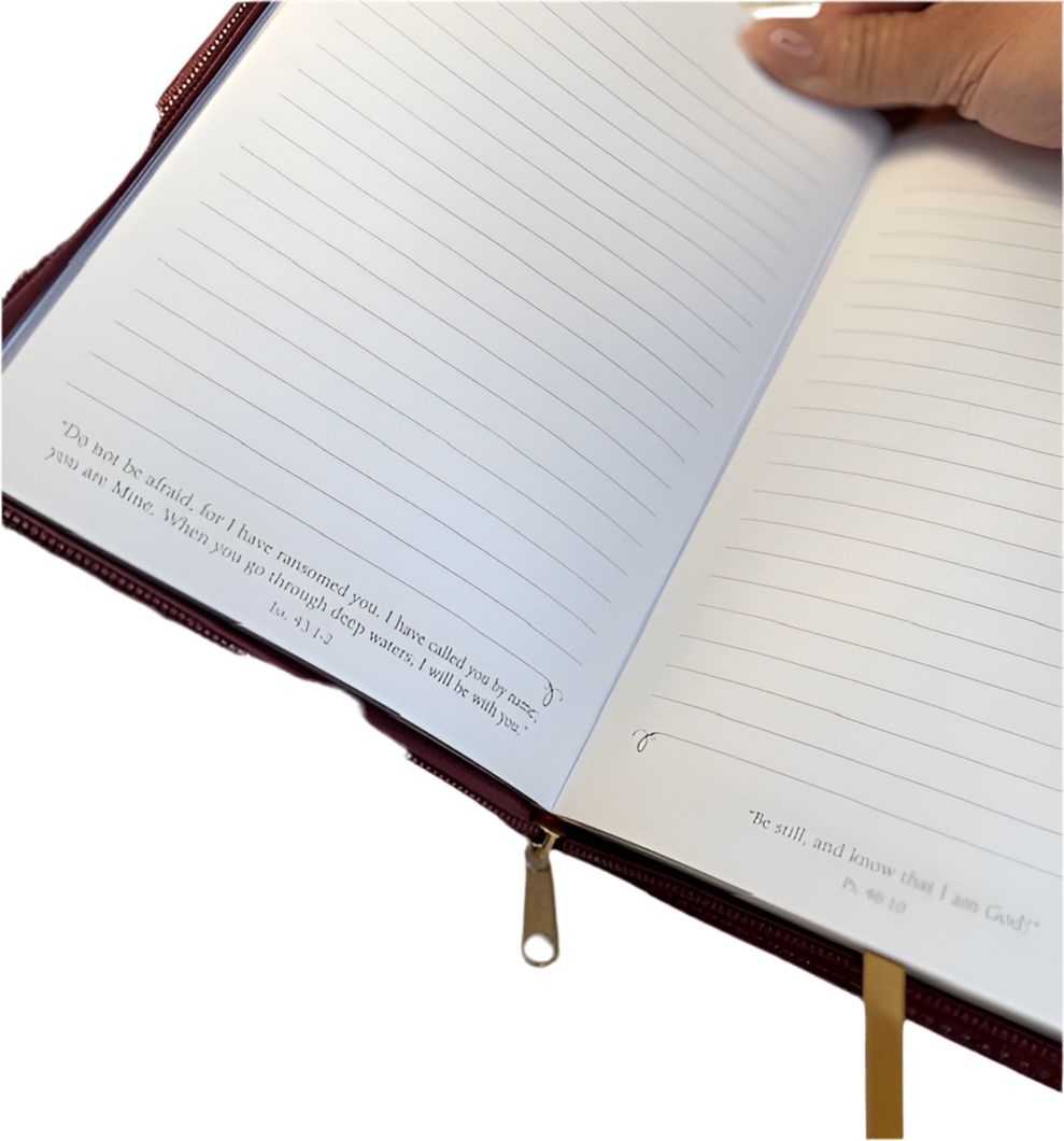 Be Strong & Courageous Zippered Notebook