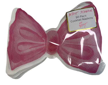 Pink Bow 50 Pack Cocktail Napkins
