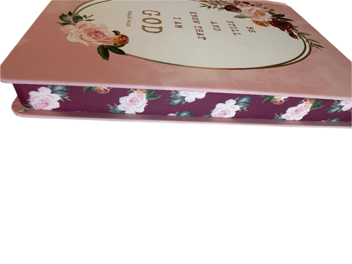 Be Still Pink Floral Hard Cover Notebook