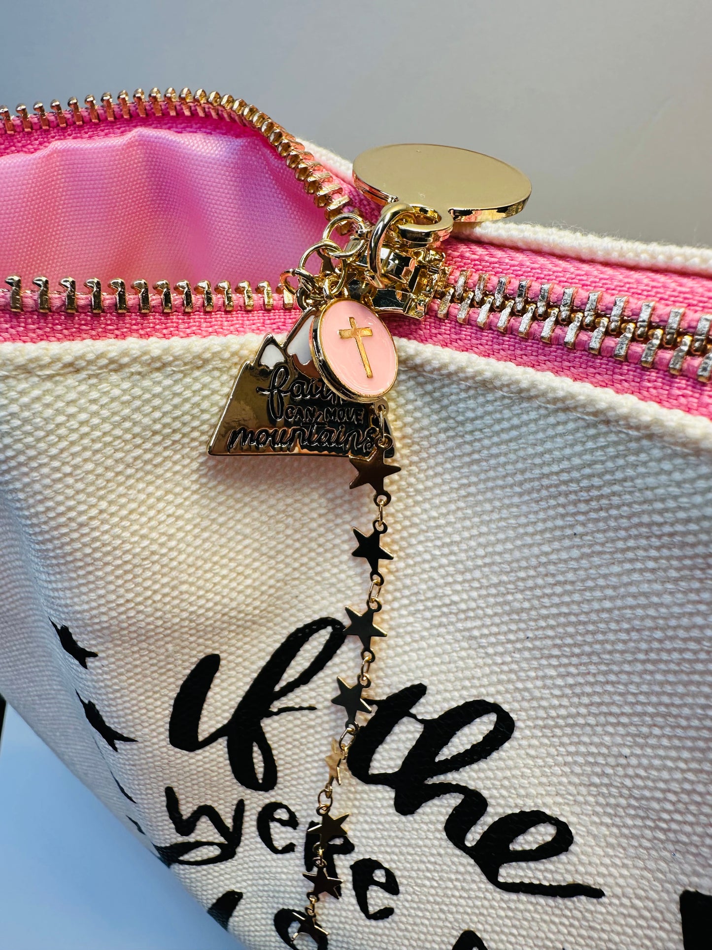 Pink "So Will I" Canvas Pencil Bag