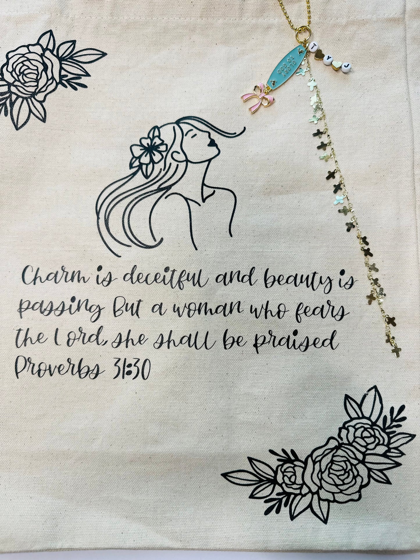Proverbs 31:30 Woman Tote Bag